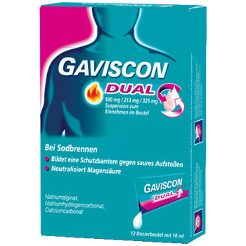 Gaviscon Dual ® 500 mg / 213 mg / 325 mg Suspension zum Einnehmen im Beutel